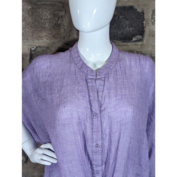 Onetheland Light Purple Blouse‎ Pull Over Twist Front Roll Sleeve Woman's Large - Picture 2 of 12